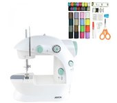 Maquina De Coser De 18*20*13 Con Kit De Costura Jocca - Blanco Y Azul