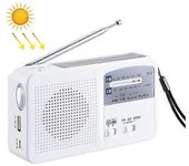 Linterna Led Con Energía Solar O Dinamo De Manivela Y Radio Am/fm