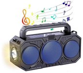 Radio Solar Portátil, Radio Solar Portátil, Radio Fm Estéreo Con Linterna, Carga Usb Y Función De Manivela, Altavoz De Radio Digital Para