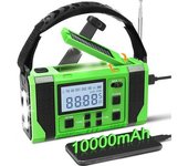 Radio De Emergencia De 10000 Mah, Radio De Manivela, Radio Meteorológica Solar, Funciona Con Energía Solar, Manivela Y Batería, Cargador De Batería