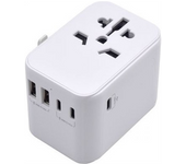 Adaptador Ewent Universal Multi Enchufe + 2x Usb + 3x Usb-c White