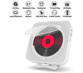 Reproductor De Cd Portátil Altavoz Bluetooth Estéreo Pantalla Led Música Montable En La Pared Con Control Remoto Ir Radio Fm