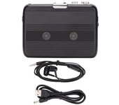 Ton007b Reproductor De Casete Portátil Mini Reproductor De Casete Estéreo Bluetooth Con Conector De 3,5 Mm Para Altavoz Coches Negro