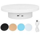 Placa Giratoria Automática Blanca De 360 ​​°, Soporte De Placa Giratoria Eléctrica Con Soporte De Carga De 3kg Para Tienda, Diámetro De 20cm/8