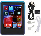 Reproductor Mp3 Bluetooth 5.0 Hd Pantalla Táctil Completa Soporte Grabación Reproductor De Música Con Radio Fm Altavoz De Libro Electrónico Azul 4+