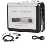 Reproductor De Cinta De Casete Usb Portátil Convertidor Estéreo De 3,5 Mm A Mp3 Para Pc Portátil Con Auriculares