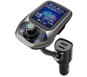 Transmisor Fm Bluetooth Adaptador De Radio De Coche Inalámbrico Con Pantalla A Color Llamada Manos Libres Aux Sd Tf Cargador Usb Qc3.0 Para Teléfonos
