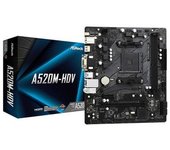Placa Asrock A520m-hdv Amd Am4 2ddr4 Hdmi Pcie3.0 Sata3 Usb3.2 Matx