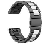 Correa Acero Inoxidable Ajustable Negro Y Gris Para Garmin Fenix 6 Edição Pro Solar