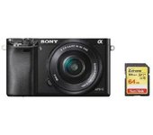 Sony A6000 Black Kit Sel 16-50mm F3.5-5.6 Oss Black + 64gb Sd Card