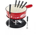 Tableandcook Juego De Fondue De Hierro Fundido 22cm 6 Tenedores Rojos - Nourgfhsaf