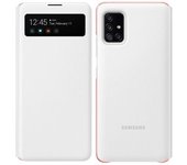 Funda Clear View Samsung A51 5g Ventana Hora Soporte Vídeo Blanco