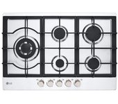Placa De Gas Lg Cbgz3016s De 75 Cm, 11,5 Kw, 5 Quemadores, Soportes Para Sartenes De Hierro Fundido, Placa De Acero Inoxidable