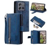 Funda De Piel Sintética Para Motorola Edge 50 Neo 5g Con Cremallera, 9 Ranuras Para Tarjetas, Estilo B