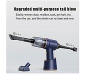 Aspiradora Portátil De Aire Comprimido De Alta Potencia, Inalámbrica, Con Carga Para Coche, Compatible Con Casa Y Oficina, Color Azul. Accesorio Para