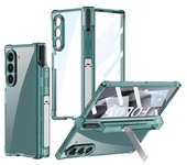 Funda Transparente Para Z Fold 6 Con Soporte Y Portalápices, Diseño De Una Sola Pieza, Protección De Bisagra Y Protector De Pantalla Integrado,
