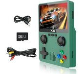 Consola De Juegos Portátil Retro Con Soporte Para Tarjeta 32g 11+ Emuladores, Pantalla Ips De 3,5 Pulgadas, Verde