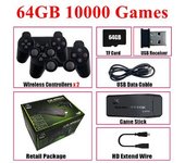 Consola De Videojuegos De 64gb Con 10000 Juegos Integrados, Consola De Juegos Portátil Retro, Controlador Inalámbrico 4k Hd Para Ps1/gba