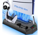 Rejilla De Refrigeración Universal Con Ventilador Para Consolas Ps5/slim/pro, Mango De Carga Multifuncional Dos En Uno Con Contacto Directo