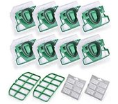 Para Piezas Vk200 Fp200 Para Filtro De Repuesto De Bolsa De Aspiradora Vorwerk Kobold 8 Bolsas Vk200 + 2 Hepa