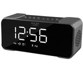 Adler Ad 1190s Despertador Reloj Despertador Digital Negro, Espejo, Plata