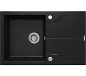 Fregadero De Granito De 1 Seno Con Escurridor Deante Negro Nero Mat Andante