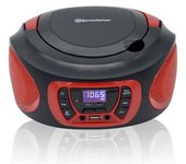 Radio Cd Player Portátil Digital Fm Pll, Reproductor Cd-mp3 Usb Stereo, Aux-in Toma Auriculares Negro/rojo Roadstar Cdr-365u/rd