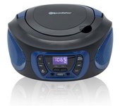 Radio Cd Player Portátil Digital Fm Pll, Reproductor Cd-mp3 Usb Stereo, Aux-in Toma Auriculares Negro/azul Roadstar Cdr-365u/bl