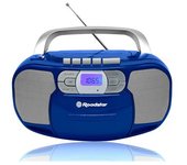 Radio Cd Portátil Cassette, Digital Pll Fm, Reproductor Cd-mp3, Usb, Aux-in, Toma Auriculares Azul Roadstar Rcr-4635umpbl