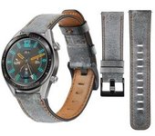 Bracelete Classic Vintage Em Pele Ecológico Amazfit Bip 3 Pro Gris