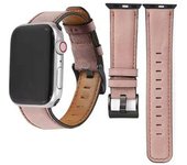 Bracelete Classic Vintage Em Pele Ecológico Apple Watch Series 6 40mm Rosa