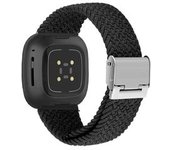 Bracelete Pulsera Entrançada Flexible Para Fitbit By Google Versa 3 Negro