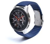 Bracelete Silicone Stripe Adaptable Amazfit Gtr 42mm Azul Escuro
