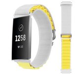 Bracelete Alpine G-hook Ajustável Fitbit By Google Charge 3 Branco E Amarelo