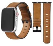 Bracelete Classic Vintage Em Pele Ecológico Apple Watch Series 6 44mm Castanho