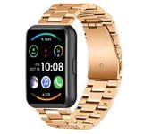 Bracelete Acero Inoxidable Adaptable Rosa Dourado Para Huawei Watch Fit 2