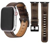 Bracelete Classic Vintage Em Pele Ecológico Apple Watch Series 6 40mm Café