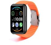 Bracelete Silicone Stripe Adaptable Huawei Watch Fit 2 Laranja