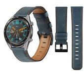 Bracelete Classic Vintage Em Pele Ecológico Samsung Galaxy Watch 3 4g 41mm Azul