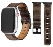 Bracelete Classic Vintage Em Pele Ecológico Apple Watch Series 6 44mm Café