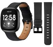 Bracelete Classic Vintage Em Pele Ecológico Fitbit By Google Versa Negro