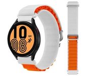 Bracelete Alpine G-hook Ajustável Samsung Galaxy Watch 3 Lte 45mm Branco E Laranja