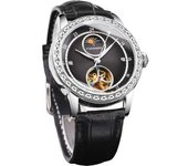 Reloj Para Hombre Fase Lunar Relojes Mecánicos Esqueleto De Cuerda Automática Bisel De Diamantes De Imitación Relojes Para Veanxin Pulsera Con Esfera