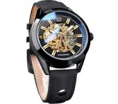 Reloj De Veanxin Pulsera Automático Mecánico Informal Transparente De Cristal Hardlex Azul 3d Para Hombre