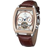 Reloj De Veanxin Pulsera Tonneau Con Calendario Completo Analógico Automático Para Hombre Con Correa De Cuero
