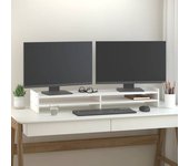 Soporte De Monitor | Soporte De Pantalla Madera Maciza De Pino Blanco 100x27x15 Cm Cfw715670