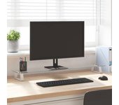 Soporte De Monitor | Soporte De Pantalla Vidrio Templado Y Metal Blanco 100x20x8 Cm Cfw263613