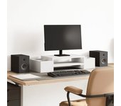 Soporte De Monitor | Soporte De Pantalla Con Almacenaje Madera Blanco 70x27x15 Cm Cfw526299