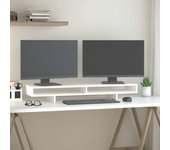 Soporte Para Monitor | Soporte De Pantalla Madera Maciza De Pino Blanco 100x27x14 Cm Cfw250480