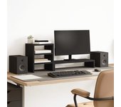 Soporte Monitor | Soporte De Pantalla Organizador Escritorio Madera Ingeniería Negro Cfw562335